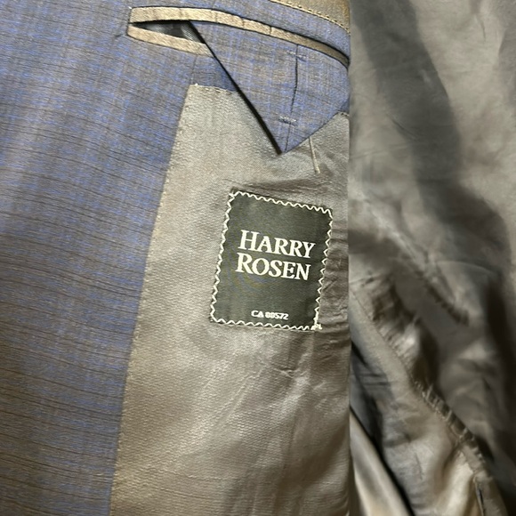 Samuelsohn for Harry Rosen Men’s 2-Button Super 130’s Wool Navy Check Blazer 44T - Picture 4 of 17